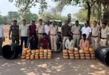 36 लाख की गांजा की खेप के साथ नाबालिग समेत 5 गिरफ्तार